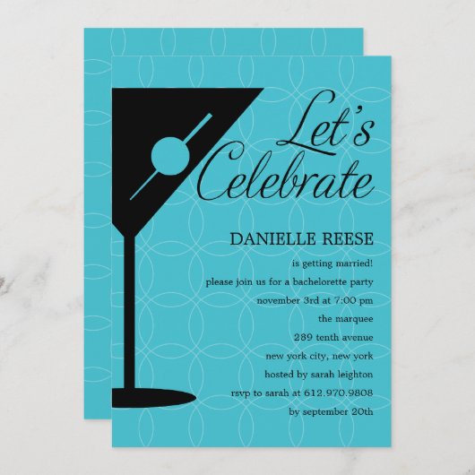 Invitation à un bachelorette ou à une douche nupti (Devant / Derrière)