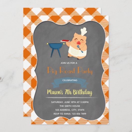 Invitation à un barbecue de cochon (Devant / Derrière)