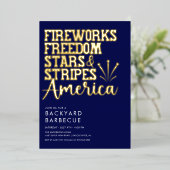 Invitation à un BBQ Rouge Blanc et Bleu (Debout devant)