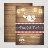 Invitation à un boil de écrevisses Bois rustique A (Devant / Derrière)