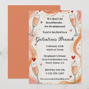 Invitation à un brunch avec boisson Galentine Mimo