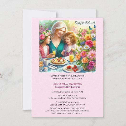 Invitation à un brunch familial pour la fête des m (Devant)