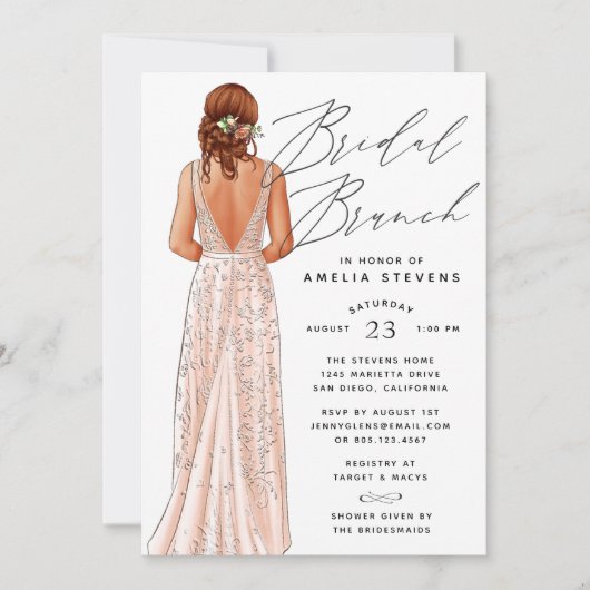 Invitation à un brunch nuptial élégant (Devant)