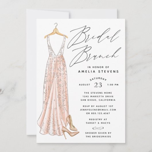 Invitation à un brunch nuptial élégant (Devant)