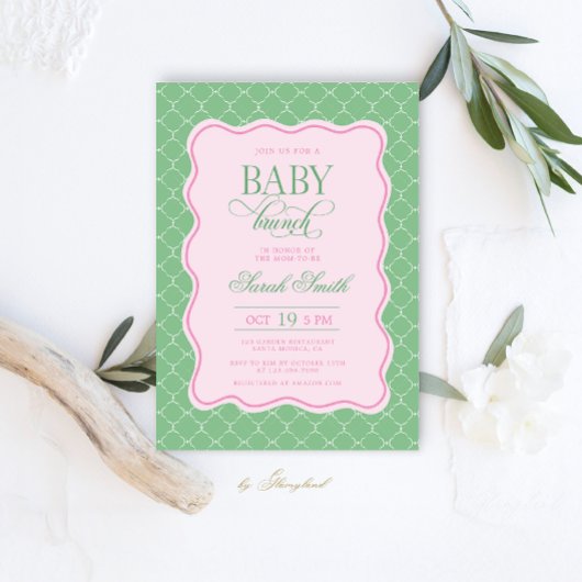 Invitation à un brunch pour bébé Preppy
