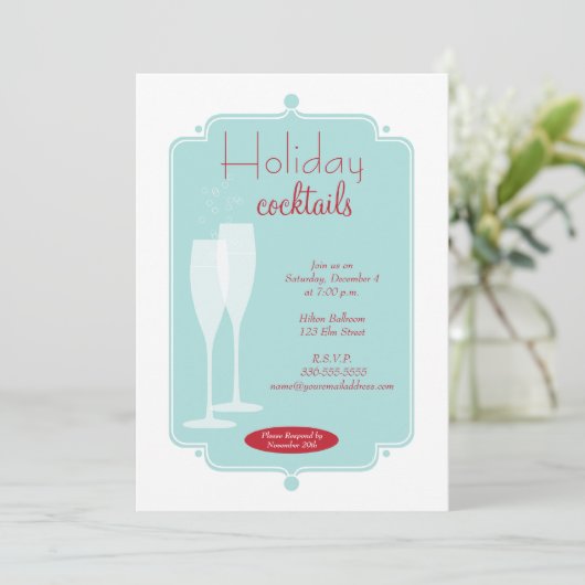 Invitation à un cocktail de vacances (Debout devant)