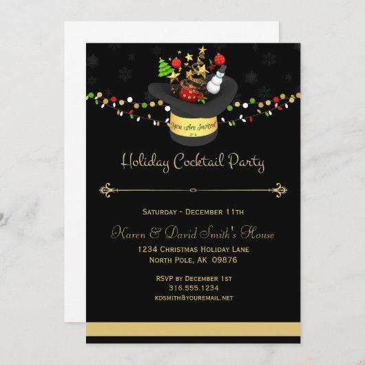 Invitation à un cocktail de vacances (Devant / Derrière)