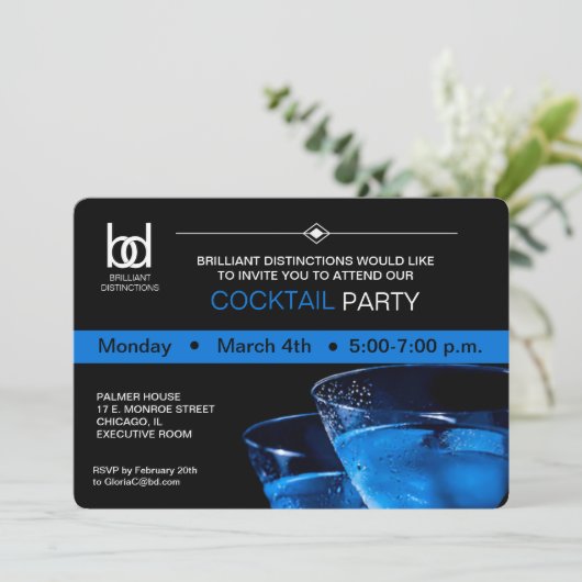 invitation à un cocktail d'entreprise (Debout devant)