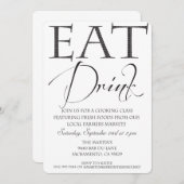 Invitation à un cours/démonstration de cuisine (Devant / Derrière)