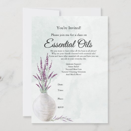 Invitation à un cours d'huile essentielle (Devant)