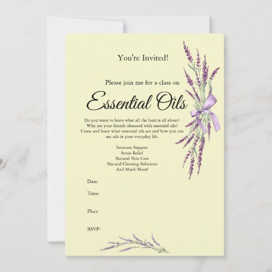 Invitation à un cours d'huile essentielle (Devant)