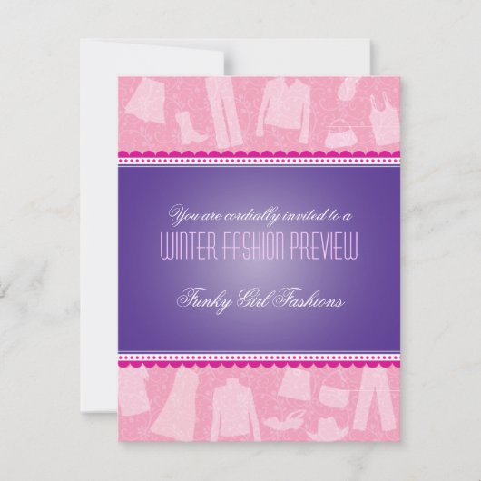 Invitation à un défilé de mode funky (Devant)