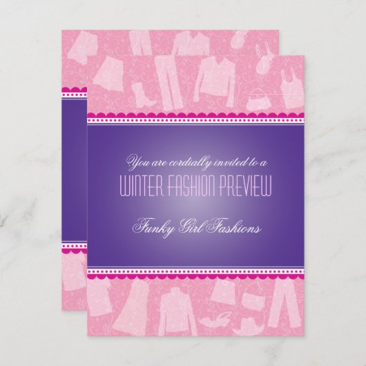 Invitation à un défilé de mode funky (Devant / Derrière)
