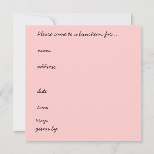 Invitation à un déjeuner nuptial si chic (Dos)