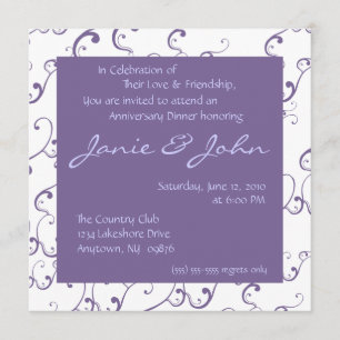 Invitation à un dîner d'anniversaire de mariage