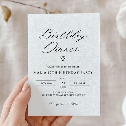 Invitation à un dîner d'anniversaire, dîner d'anni