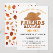 Invitation à un dîner de Friendsgiving avec dinde (Devant / Derrière)