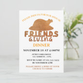 Invitation à un dîner de Friendsgiving avec dinde (Debout devant)