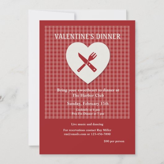 Invitation à un dîner de la Saint-Valentin (Devant)