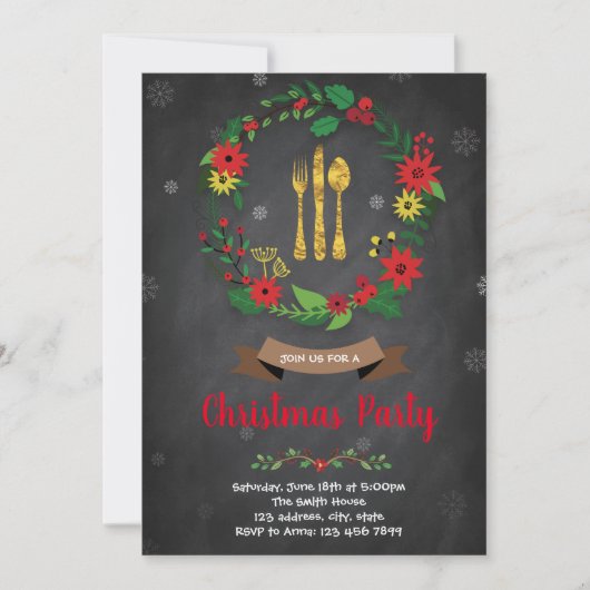 Invitation à un dîner de Noël (Devant)
