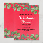 Invitation à un dîner de Noël, modèle éditable (Devant / Derrière)