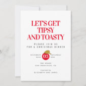 Invitation à un dîner de Noël Tipsy et Toasty (Devant)