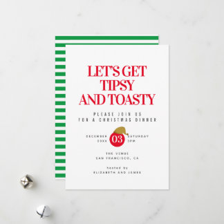 Invitation à un dîner de Noël Tipsy et Toasty