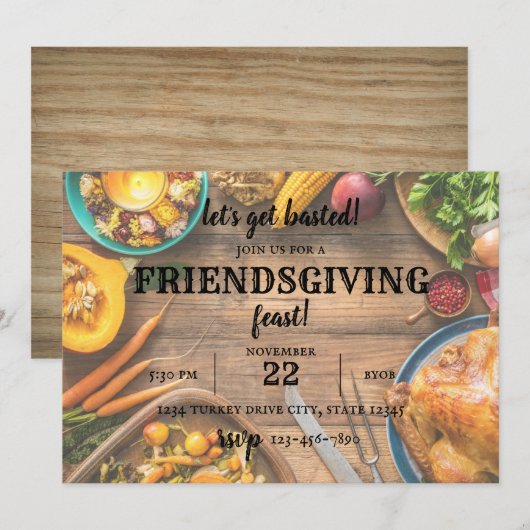 Invitation à un dîner de Thanksgiving (Devant / Derrière)