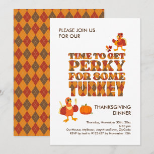 Invitation à un dîner de Thanksgiving amusant et e