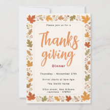 Invitation à un dîner de Thanksgiving aux champign