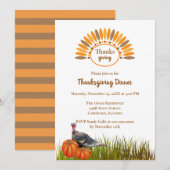 Invitation à un dîner de Thanksgiving de style cla (Devant / Derrière)