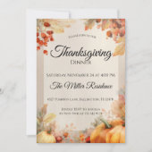 Invitation à un dîner de Thanksgiving rustique (Devant)