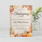 Invitation à un dîner de Thanksgiving rustique (Debout devant)