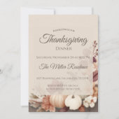 Invitation à un dîner de Thanksgiving rustique (Devant)