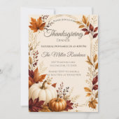 Invitation à un dîner de Thanksgiving rustique (Devant)