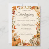 Invitation à un dîner de Thanksgiving rustique (Devant)