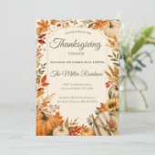 Invitation à un dîner de Thanksgiving rustique (Debout devant)
