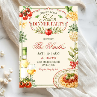 Invitation à un dîner italien