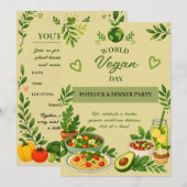 Invitation à un dîner Potluck pour la Journée Mond (Devant / Derrière)