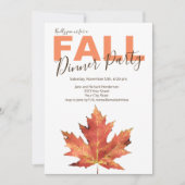 Invitation à un dîner rustique aux feuilles d'auto (Devant)