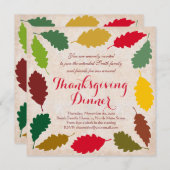 Invitation à un dîner traditionnel de thanksgiving (Devant / Derrière)