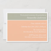 Invitation à un diplôme chic moderne - Peach (Dos)