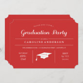 Invitation à un diplôme de la Red Modern Chic (Devant / Derrière)