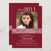 Invitation à un diplôme de Maroon & White Photo (Devant / Derrière)