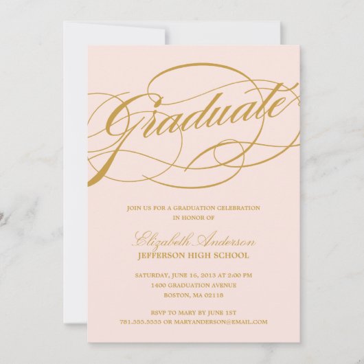 Invitation à un diplôme de script de calligraphie (Devant)