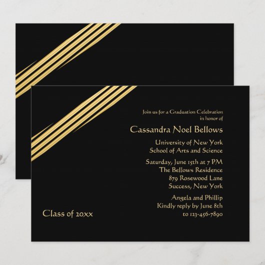 Invitation à un diplôme d'or (Devant / Derrière)