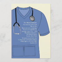 Invitation à un diplôme en bleu de Scrubs Médicale