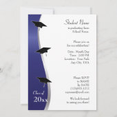 Invitation à un diplôme en bleu et noir personnali (Dos)