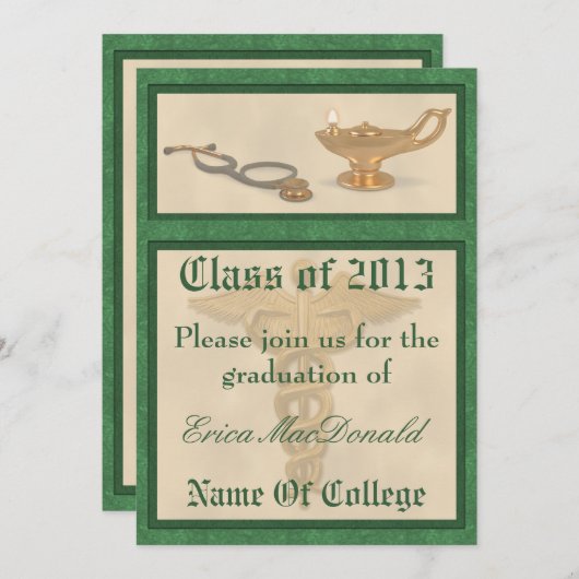 Invitation à un diplôme en sciences infirmières (Devant / Derrière)