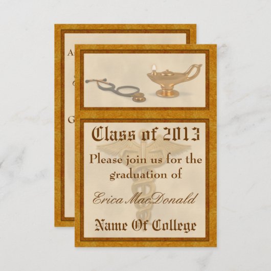 Invitation à un diplôme en soins infirmiers (Devant / Derrière)